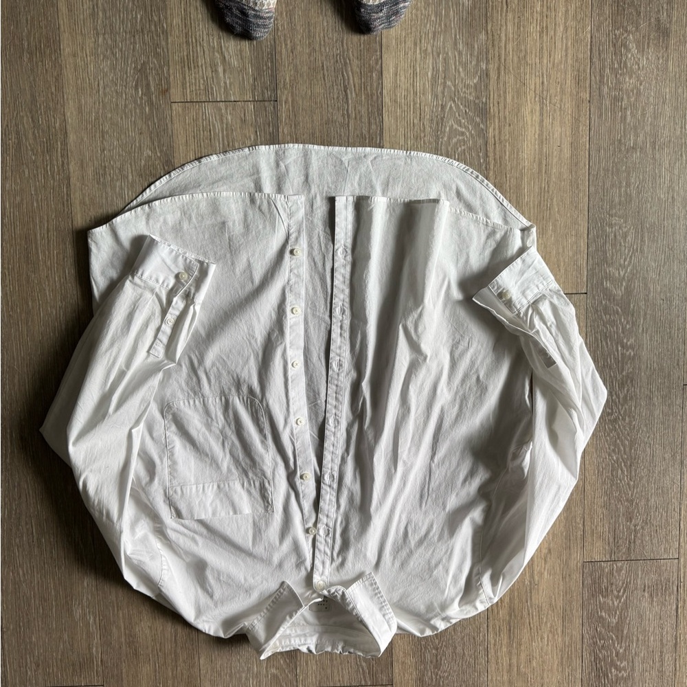 A New Day White Cotton Button Down Shirt Chic Classy Preppy Academia - Picture 3 of 4